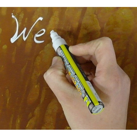 Kreidemarker weiß mit Keilspitze Wasserfest Stift für