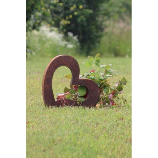 Metallobjekt Herz klein Höhe 36,5  inkl. Teelichtglas