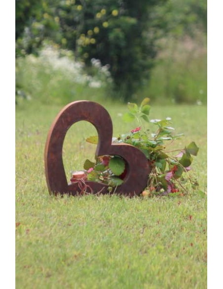 Metallobjekt Herz klein Höhe 36,5  inkl. Teelichtglas