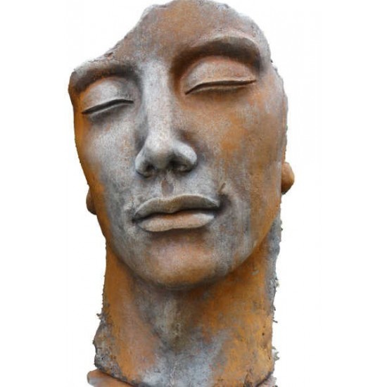 Steinguss Kunstobjekt: Gesicht "Mann", 115 cm hoch inkl. Platte zur Montage145 kg schwer