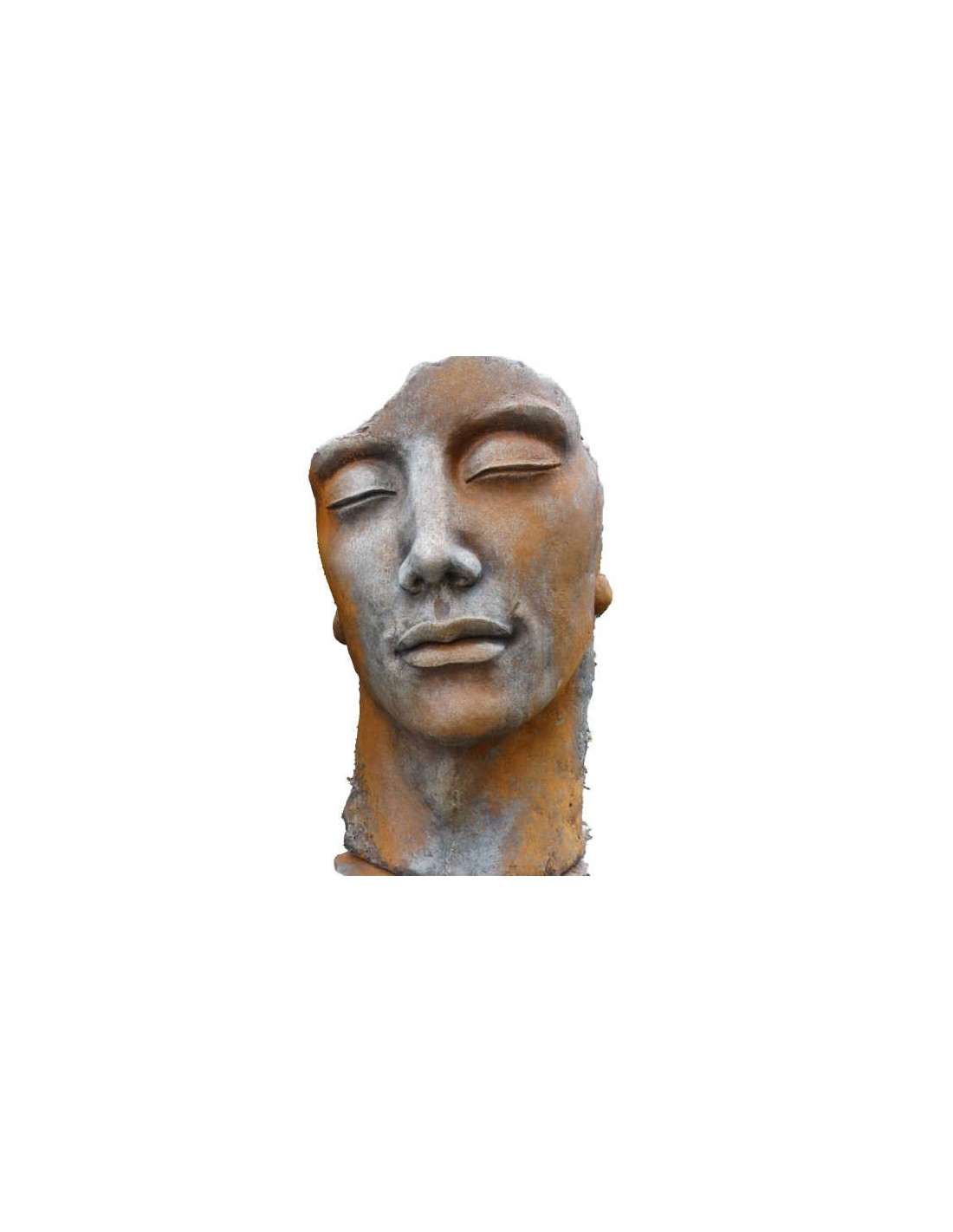 Steinfigur Gesicht Mann - Rosteffekt 115 cm hoch 145 kg schwer