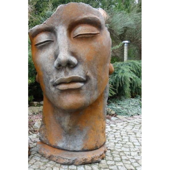 Steinguss Kunstobjekt: Gesicht "Mann", 115 cm hoch inkl. Platte zur Montage145 kg schwer