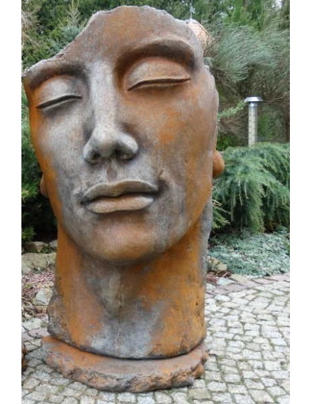 Steinguss Kunstobjekt: Gesicht "Mann", 115 cm hoch inkl. Platte zur Montage145 kg schwer