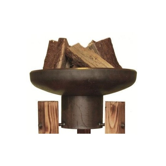 Feuerschale "Doug" Ø 55 cm / 75 cm hoch mit 3-Bein aus angeflammten Douglasienholz