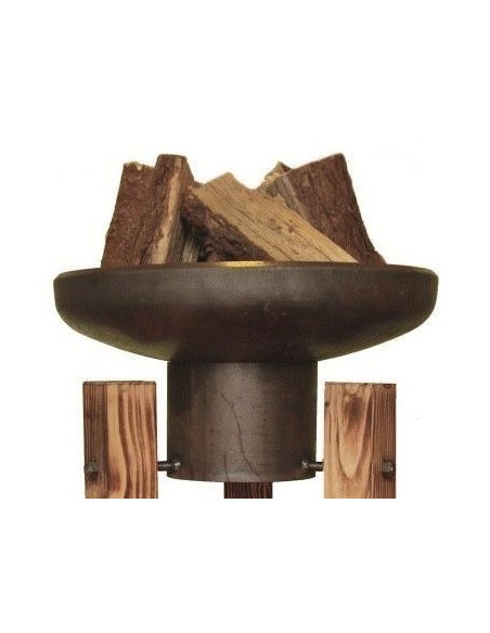 Feuerschale "Doug" Ø 55 cm / 75 cm hoch mit 3-Bein aus angeflammten Douglasienholz