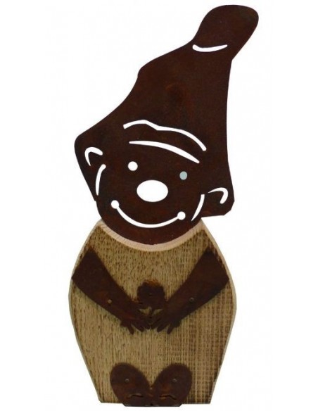  Zwerg -Grimm- Holz-Edelrostkombination
