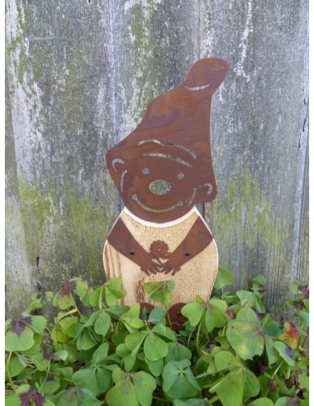  Zwerg -Grimm- Holz-Edelrostkombination