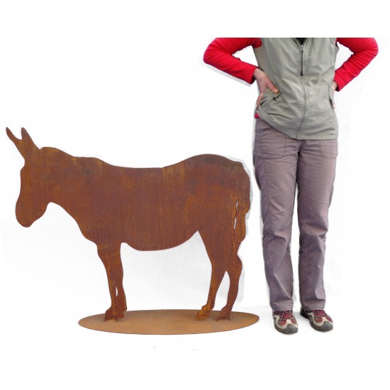 große Figur Esel aus Metall