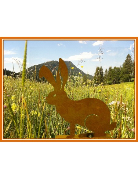 Edelrost Feldhase - groß 31 cm hoch 