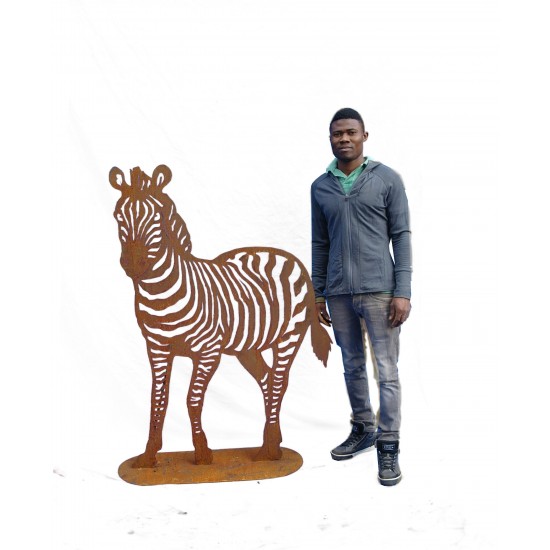 Metallfigur Zebra in Rostfarben verschiedene Größen