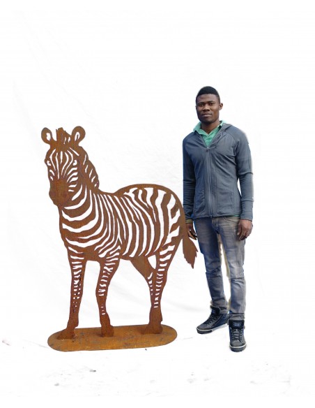 Metallfigur Zebra in Rostfarben verschiedene Größen