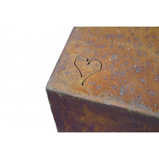 Edelrost Säule "Wo die Liebe wohnt" - Deko für romantischen Garten