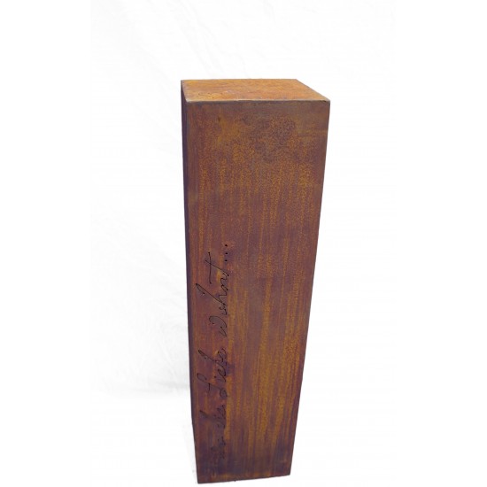 Edelrost Säule "Wo die Liebe wohnt" - Deko für romantischen Garten