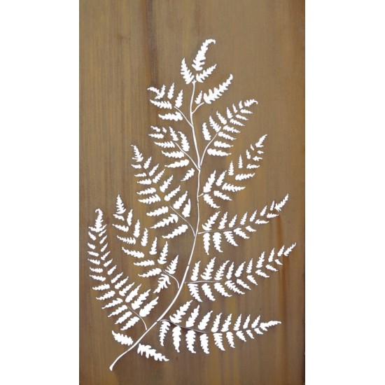 Edelrost Farn Paravent Höhe 200 cm Breite  100 cm mit Umrandung