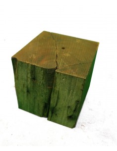 Teakblock mit Bohrung für 8mm-Stäbe Kantenlänge 15 cm 2