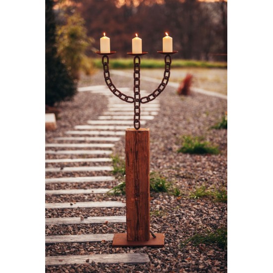 Kerzenhalter aus Kettengliedern