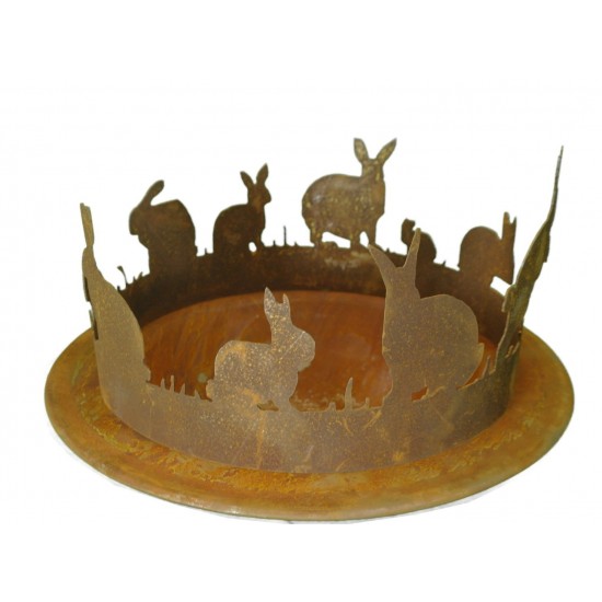 Edelrost Hasenring Ø 30 cm Saremo Metallmichl Rostdeko im Kürnachtal