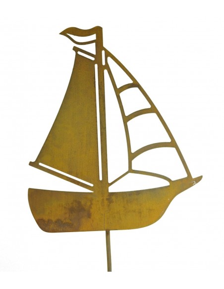Maritime Teichdeko Segelboot Gartenstecker