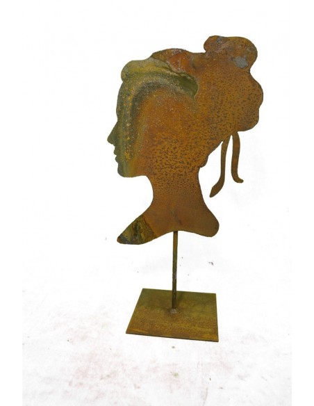 Gartendeko Büste Metall Frau Gesicht