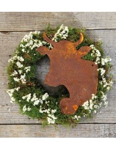 Rostiger Kuh Kopf zum Einarbeiten 21 cm für Gestecke 2