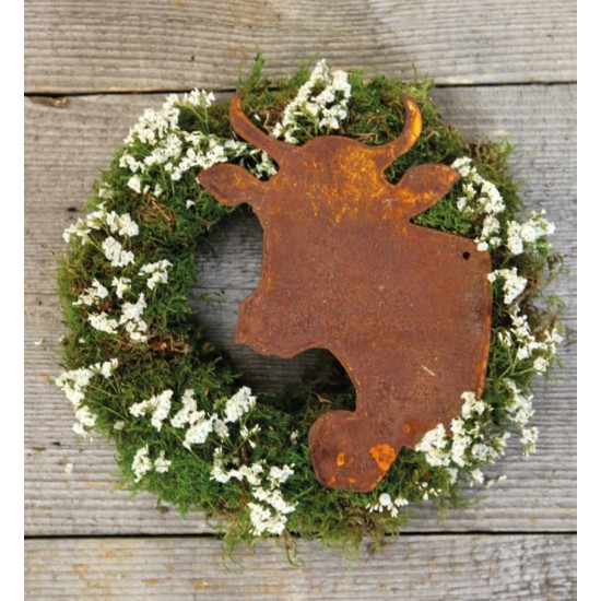 Rost Kuh Kopf zum Einarbeiten 31 cm hoch