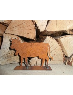 Rost Deko Kuh Gartenfigur Rind Metall @