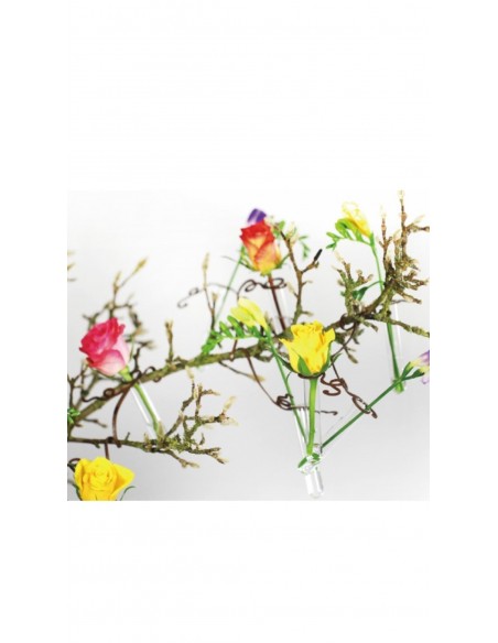 Zweige für Frühling dekorieren Reagenzgläser und Edelrost Halter