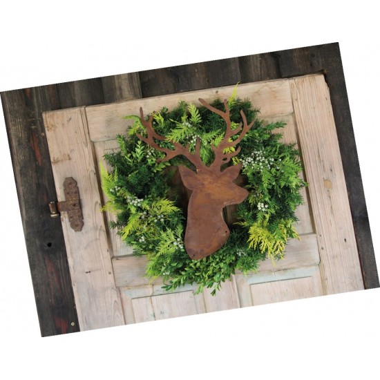 Edelrost Hirschkopf XL zum Einarbeiten - Deko im Landhausstil