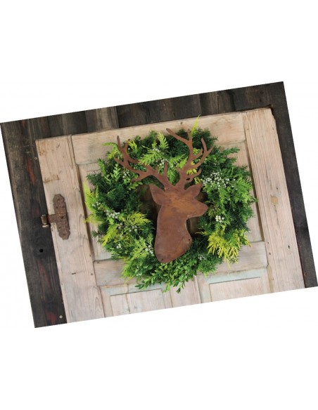 Edelrost Hirschkopf XL zum Einarbeiten - Deko im Landhausstil