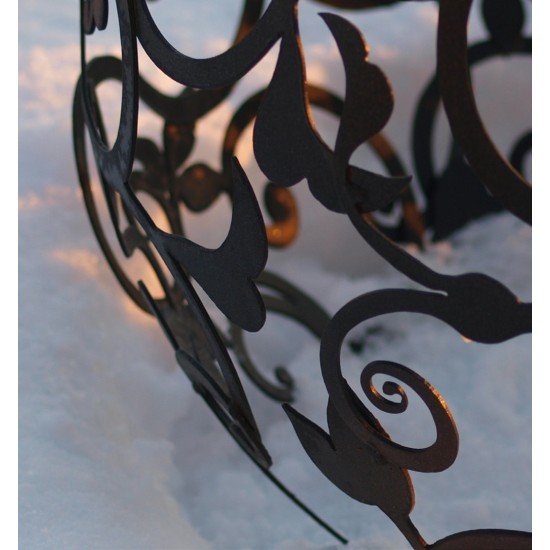 Edelrost Barockkugel 50 cm Rostige Kugel mit Barockmuster