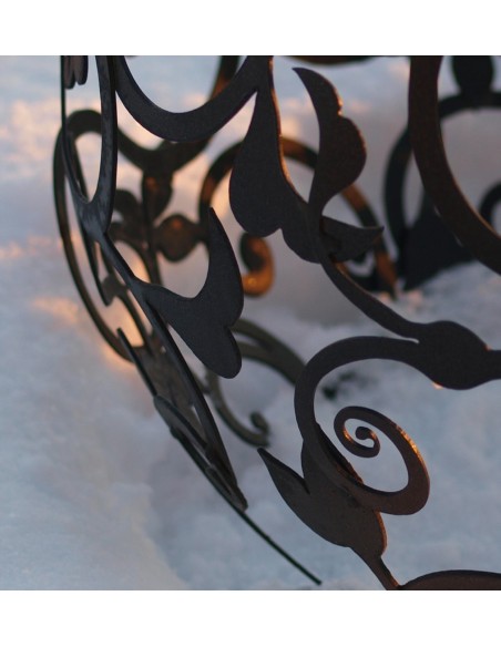 Edelrost Barockkugel 50 cm Rostige Kugel mit Barockmuster