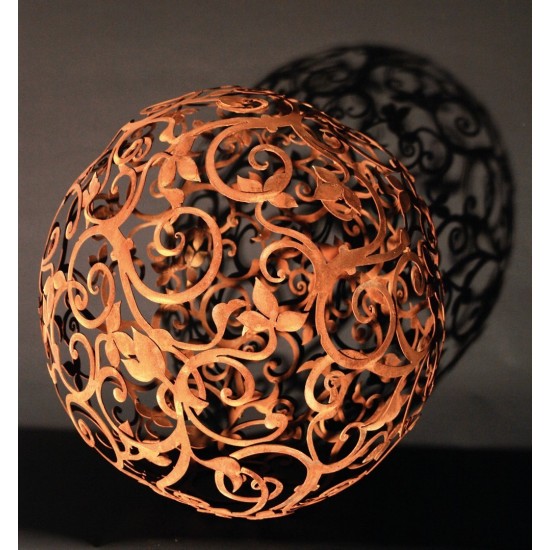 Edelrost Barockkugel 50 cm Rostige Kugel mit Barockmuster