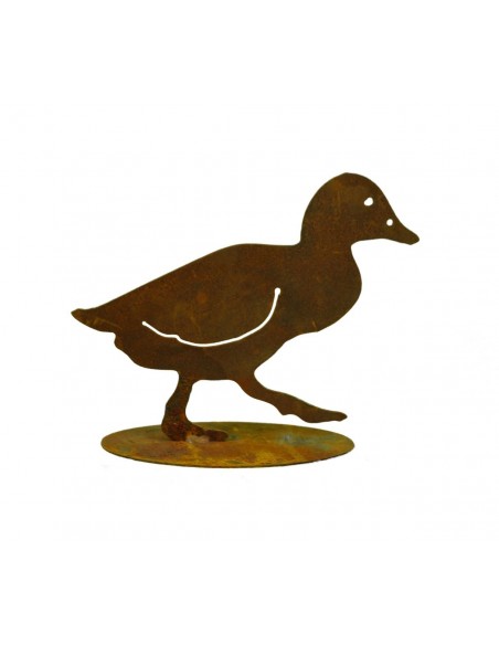 Deko Entenküken aus Metall rostig