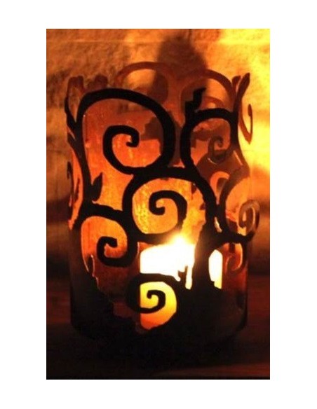 Windlicht Venezia mit Boden auf 3 Kugelfüßen 33cm hoch (klein)