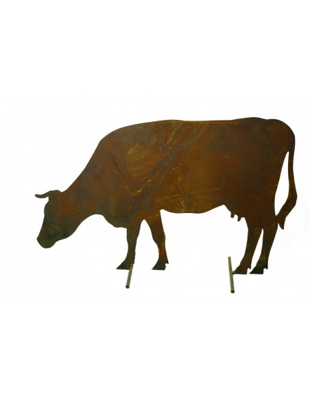 Gartenfigur Kuh Edelrost