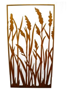 Edelrost Sichtschutzwände Schilf paravent mit Rahmen Höhe 200cm Teichdeko Raumteielr für Teich