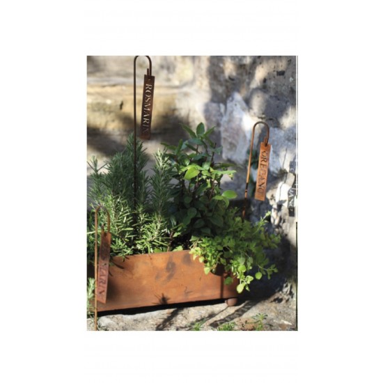 Kräuterschilder Metall als Gartendeko Rost