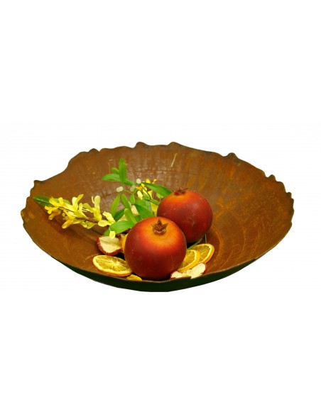 Ripple Schale aus Edelrost für Blumen oder als Tischdeko