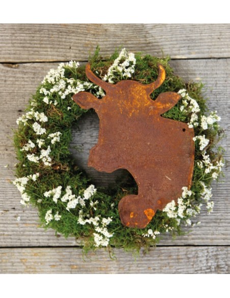 Rost Kuh Kopf zum Einarbeiten 31 cm hoch