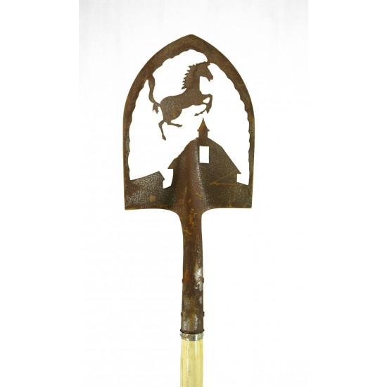Schaufel Stecker mit Motiv "Pferd" mit Regenmesser -  Schaufel zum Stecken in den Garten