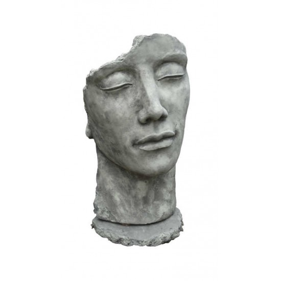 Steinguss Kunstobjekt: Gesicht "Mann", 115 cm hoch 