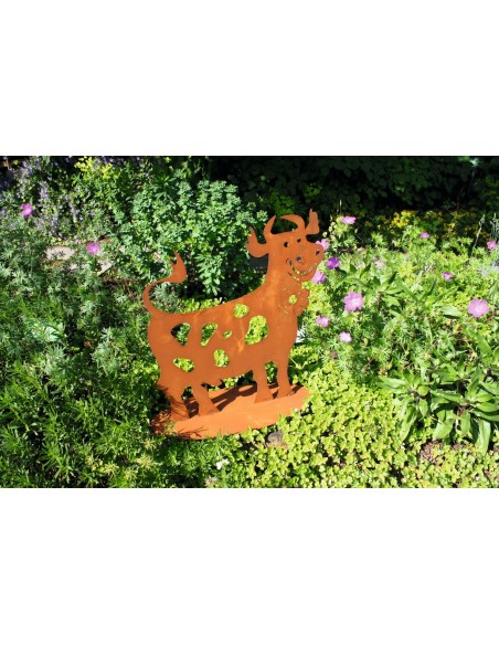 lustige Deko Kuh 60 cm hoch - wetterfeste Gartendeko Figur aus Metall