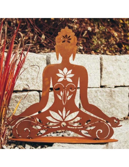 Hindu Gartendeko Figur Metall rostig Hindu Gartendeko Figur Metall rostig