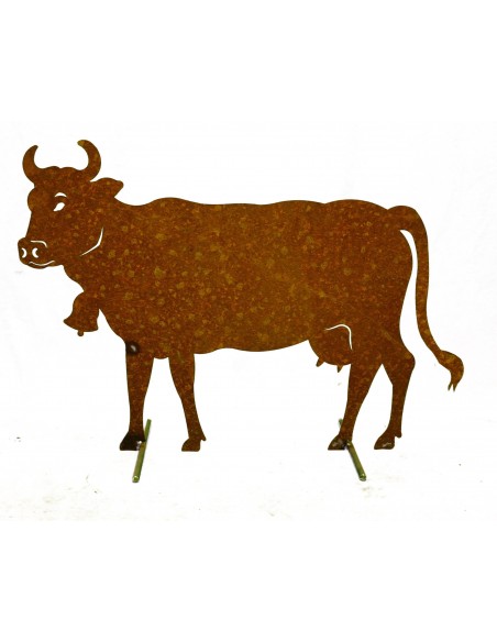 Edelrost Kuh XL  140 x 100 cm auf Stangen Original Allgäuer Rostkuh