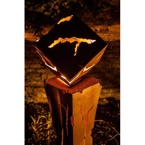 Edelrost Riss Würfel Rostiger Würfel mit Rissen Mystik Cube Würfel einzeln