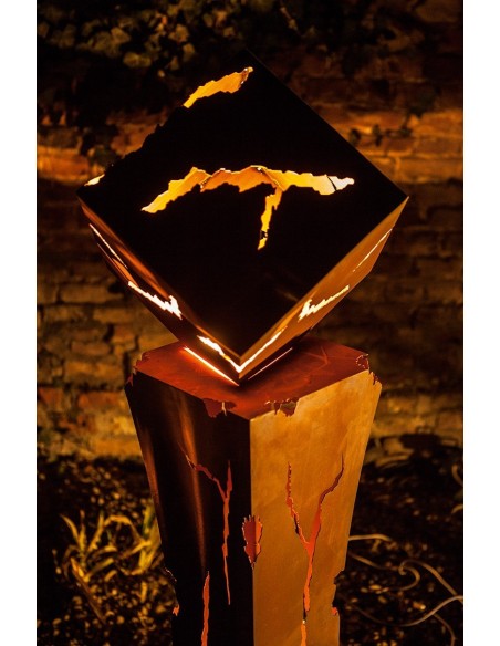 Edelrost Riss Würfel Rostiger Würfel mit Rissen Mystik Cube Würfel einzeln