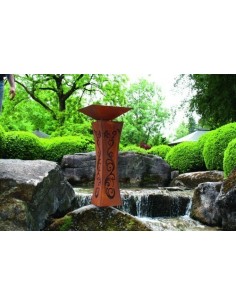 Säule Tailiert Ornament Edelrost 100 cm 2