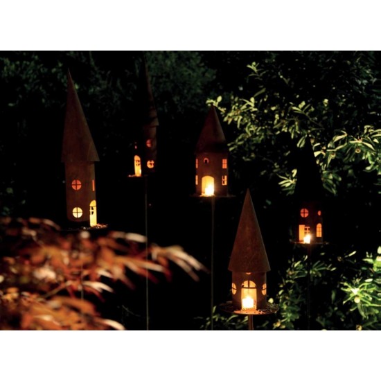 Rundes Vogelhaus in eleganter Rostoptik - verschiedene Varianten