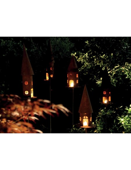 Rundes Vogelhaus in eleganter Rostoptik - verschiedene Varianten