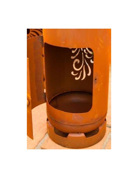 Feuertonne Gasflasche Drache  rückseite